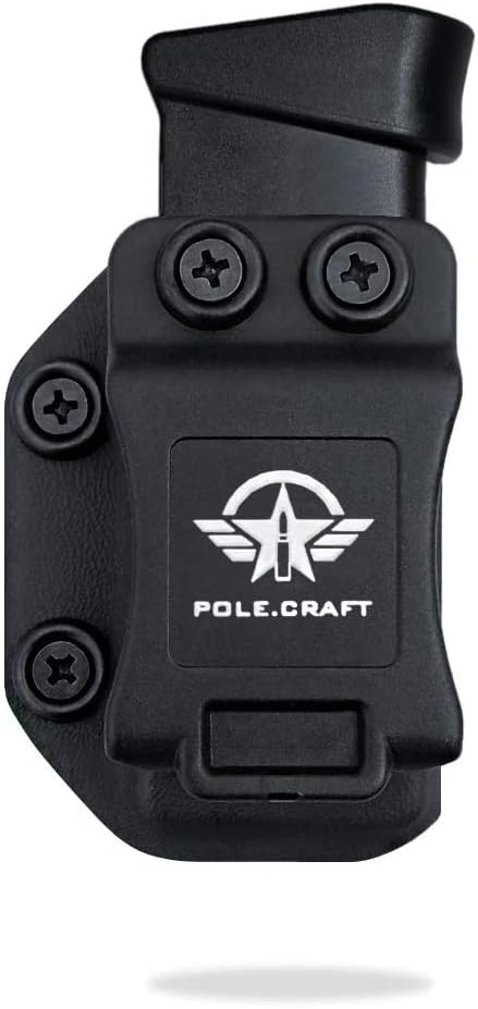 POLE.CRAFT IWB/OWB Magazine Holster Kydex - Mag Carrier Fits: 9mm .40 Double Stack / 9mm .40 Single Stack - P365 1911 Glock 19 19X 17 26 27 28 43 22 23 25 26 27 31 32 33 34 35 37 38 Glock43X .. Mag