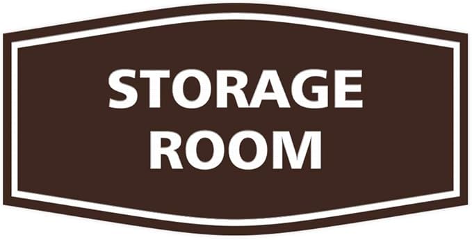 Signs ByLITA Fancy Storage Room Sign (Dark Brown) - Medium 2 Pack