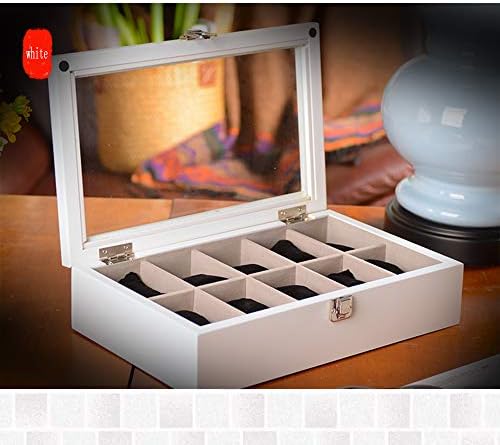 Solid Wood Storage Box with 12 Compartments & Glass Sunroof - Versatile Organizer for Home, Office, Crafts & Toys - Stylish, Durable & Space-Saving Solution