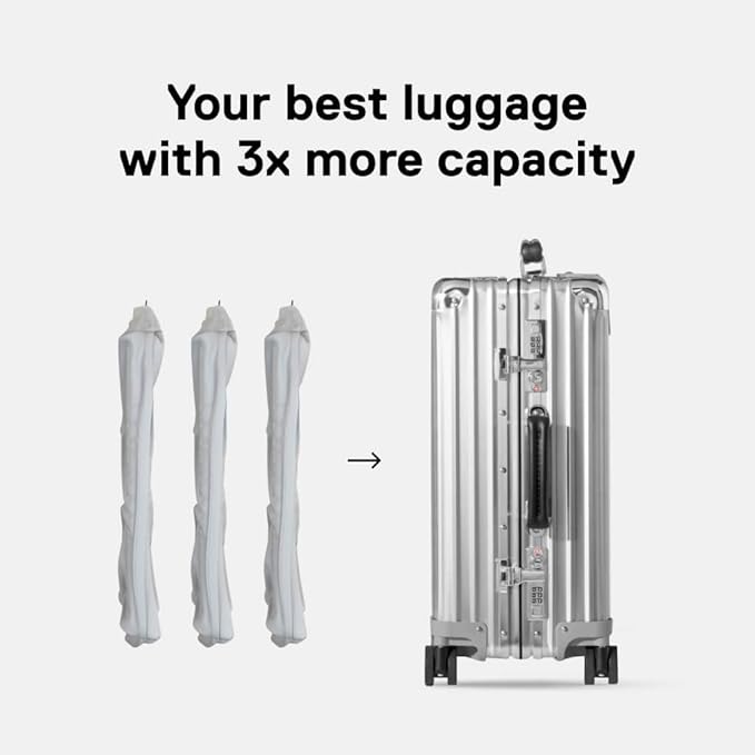 Ekster Travel Pack Vacuum Kit - Travel Vacuum Bags with Pump - Odor & Waterproof Anti-Rip Nylon Compression Bags - Space Saver Vacuum Storage Bags - Wireless Vacuum Pump for 15+ Items - 2 Pack