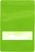 100PCS Foil Pouch Mylar Bags with Clear Window,ULIFESTAR Stand Up Sealable Bags with Tear Notches,Resealable for Food,Party Favors,Gift Packaging and Small Business(16 * 24cm/6.3 * 9.45",Green)