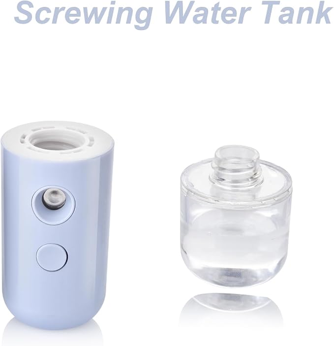 Nano Mist Sprayer, Handy Facial Mister with Fine Mist, Mini Face Humidifier | Portable Face Mister for Lash Extension, Barbers,Daily Make Up,Salon,Cool Down Nano Face Mister with 1OZ/30ML Water Tank Blue