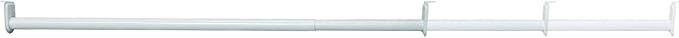 48 Inch to 72 Inch Adjustable Closet Rod for Hanging Clothes, White, Heavy Duty Steel, Center Support Bracket Included – Design House, 205831
