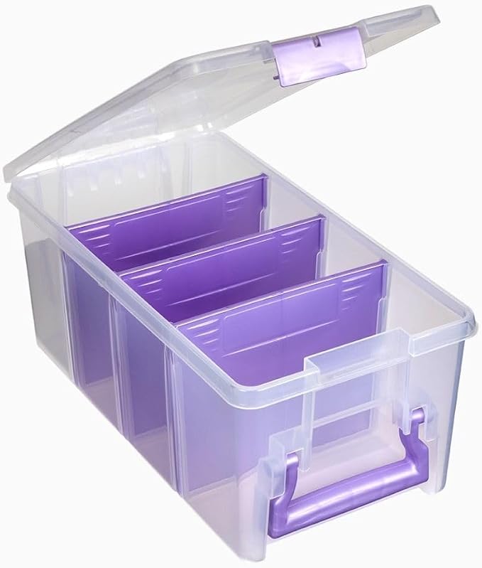 ArtBin Semi Satchel Portable Craft Organizer with 3 Dividers - Clear Plastic Storage Case for Art & Craft Supplies (Pack of 4)