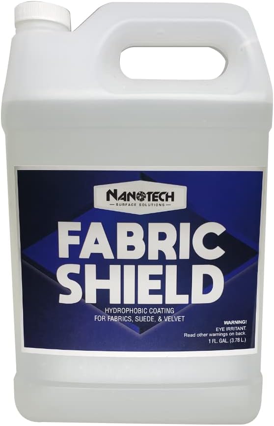 Nanotech Surface Solutions Fabric-Shield, Fabric Guard, Liquid Repellent For Fabrics, Upholstery, Suede, Textile Shield, Wine, Coffee Stain Protector (5 Gallons)