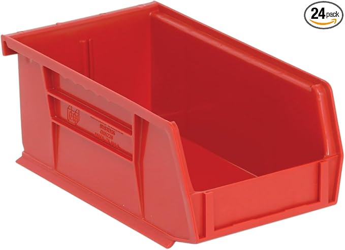 Quantum Storage QUS220 Ultra Stack and Hang Bins - 7-3/8" x 4-1/8" x 3" - 24 Pack