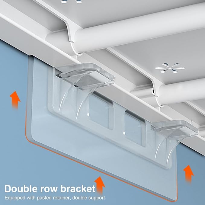 Closet Tension Shelf Rod Expandable Shelf, Adjustable Storage Rack, DIY Organizer Divider Separator for Cabinet Wardrobe Cupboard Kitchen Bathroom (Size:48-80cm)