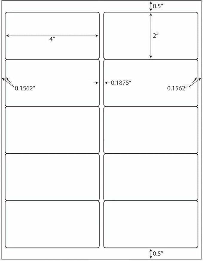 10up Shipping Address Labels, 2 X 4 Labels, Compatible Laser/Inkjet Printer, 5163/18163 Templates Available (2500 Sheets -25000 Labels)