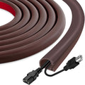 Silicone Cord Covers Wall Self-Adhesive Cord Covers for Wires on Wall Wire Hider Flexible Cable Hider with Side-Opening for Home Office TV Cable Management (0.59" W x 0.39" H x 39" L, Brown)