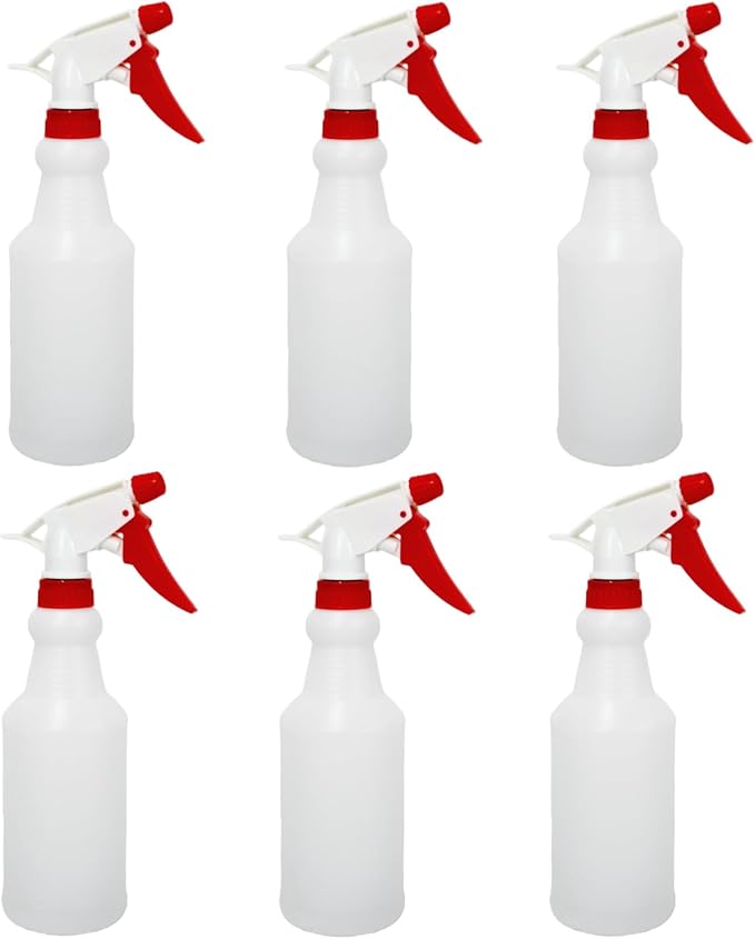 6 Pack 16oz Spray Bottles, Reusable Fine Mist Water Sprayer for Plants, Cleaning, High Output Ultrafine Misting Plastic Spray Bottles for Water, Salon, Garden, Kitchen and Bathroon