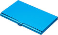 PATIKIL Business Card Holder, Aluminum Alloy Flip Cover Slim Name Cards Case for Women Men, Blue