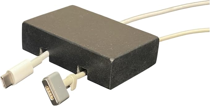 Cord Holder – Black Granite Cable Tidy, Double | Handmade honed black granite cord holder keeps charging cables tidy on your desk. Weighted, non-slip. Double slot.