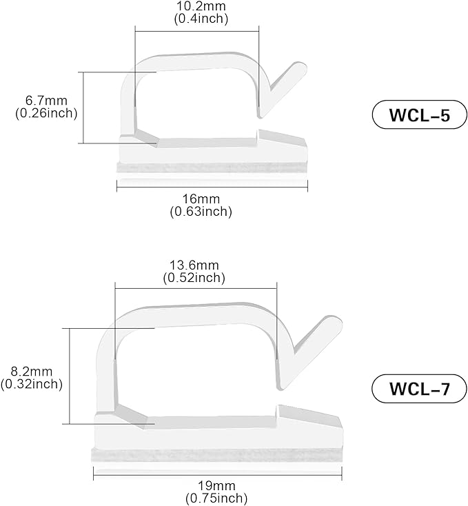 XHF 3/4” Adhesive Cable Wire Clips White 120PCS, Cable Staples Outdoor Cable Management Wire Organizer Cord Holder for Under Desk, Car, Wall, TV PC Ethernet Cable