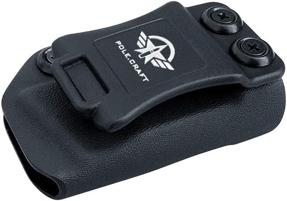 POLE.CRAFT IWB/OWB Magazine Holster Kydex - Mag Carrier Fits: 9mm .40 Double Stack / 9mm .40 Single Stack - P365 1911 Glock 19 19X 17 26 27 28 43 22 23 25 26 27 31 32 33 34 35 37 38 Glock43X .. Mag