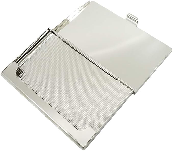 Mother of Pearl Business Card Case Credit Id Name Holder Travel Wallet Art Painting Design Metal Stainless Steel Engraved Slim Purse Pocket Cash Money Wallet (Arabesque)