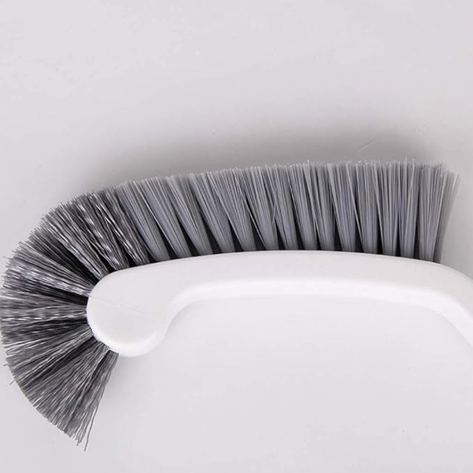 Toilet Brush Plastic Toilet Brush Holder Arc Shape Long Handle Soft Hair Toilet Cleaning Set Home Bathroom Toilet Brush and Holder Toilet Tools (Color : Grey) (Grey White)