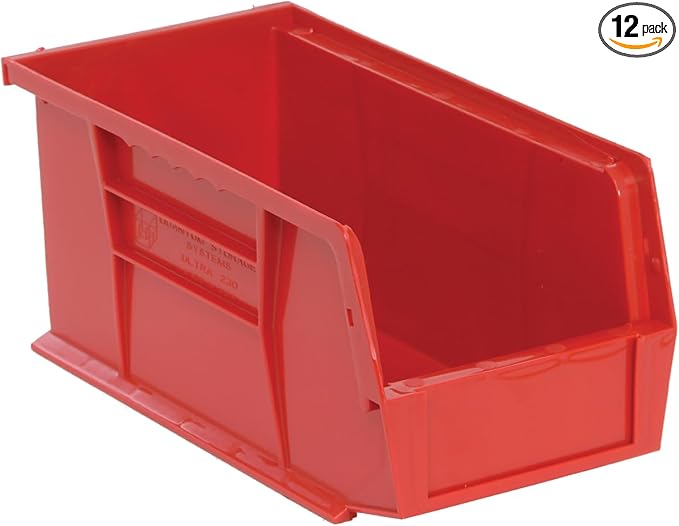 Quantum Storage QUS230 Ultra Stack and Hang Bins - 10-7/8" x 5-1/2" x 5" - 12 Pack