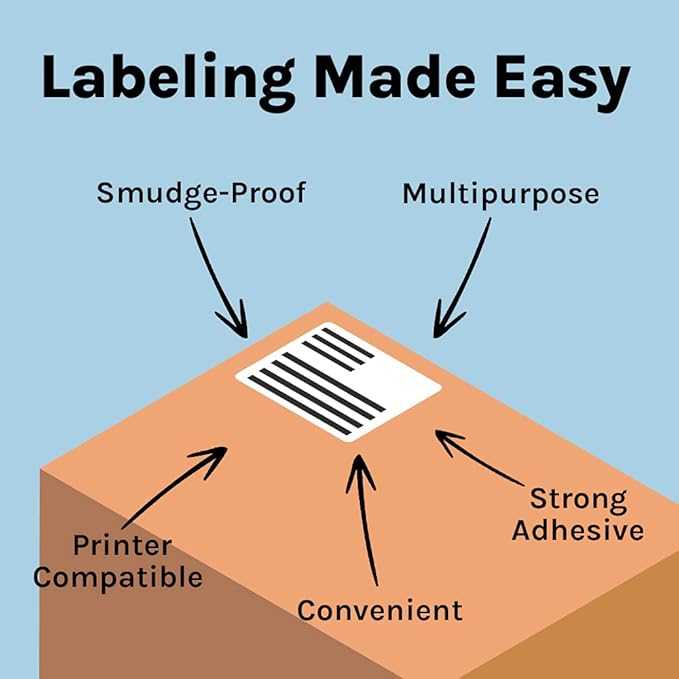 Premium Label Supply White Sticker FBA Labels – 4" x 3.33" – Laser/Inkjet Compatible – (6 per Sheet), 25 Sheets - 150 Total Adhesive Labels