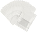 100PCS Resealable Kraft Paper Packaging Bags with Clear Window, Food Grade Heat Sealed Zipper Pouches for Coffee, Tea, Nuts, Snacks, Cookies (White, 7 * 9CM/2.8"*3.5"-100PCS)