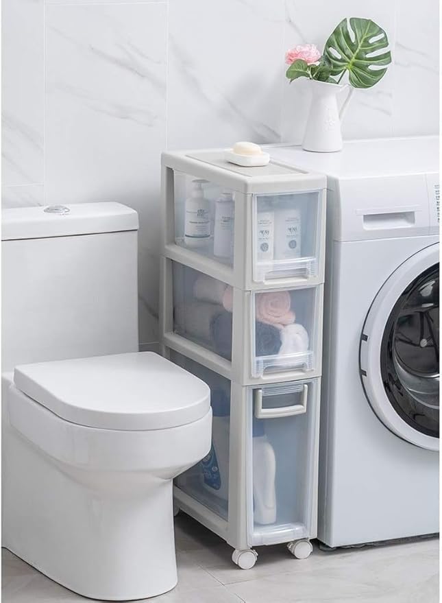 Storage Bins Sleeve Drawer Cabinet 20cm Wide Bathroom Refrigerator Sofa Bed Kitchen Slot Rack(3 layers)