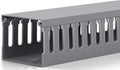 ZhiYo 2" H x 2.4" W Cable Management Raceway, 95in Under Desk Channel, Grey | Slotted Wire Duct, 4Pack, 23.6in Each, Heavy-Duty PVC Cable Management for Server Racks, Network Cables & Electrical Cabinets