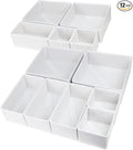 Fordonral 12 Pack Drawer Organizer Clothes, Foldable Fabric Dresser Organizer Closet Organizers and Storage Box for Underwear,Folded Clothes,Baby Clothing,Socks,Bra,Towels,Ties(12 Pack,White)