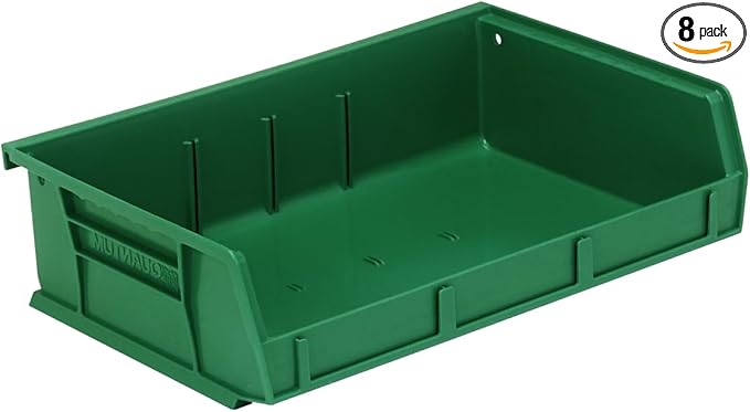 Quantum Storage QUS236 Ultra Stack and Hang Bins - 7-3/8" x 11" x 3" - 8 Pack