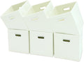 Black Fabric Cubby Storage Bins,13x13x13 Inches,Cube Organizer Bin Foldable Storage Boxes with Dual Handles Fabric Organizer Box and collapsible Storages basket,Set of 6,Creamy-White