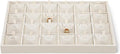 Linen Stackable Necklace Storage Tray, 24 Grid Pendant Display Tray, Jewellery Shop Counter Showcase Table Top Organizers, Makeup Table Drawer Insert Jewelry Tray