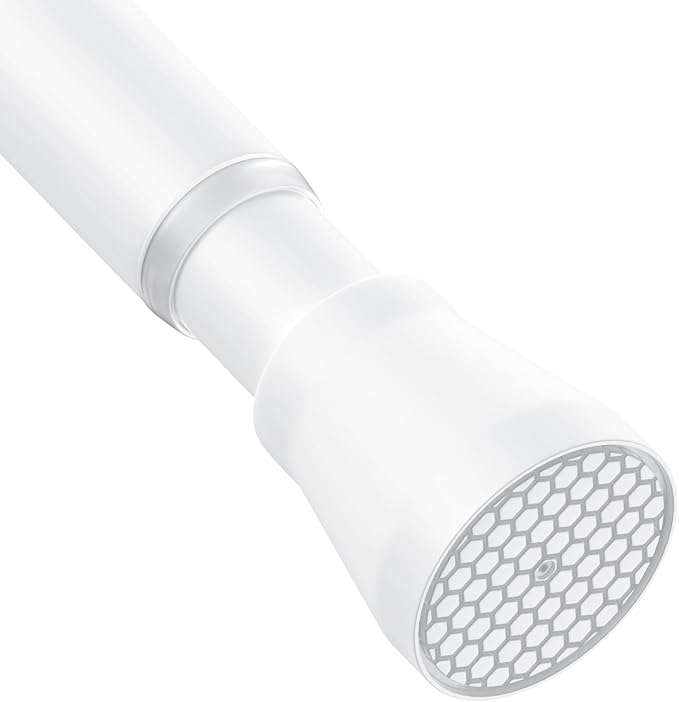 AIZESI Shower Curtain Rod 30-64 Inch No Drilling Adjustable Shower Rod Never Rust & Non-Slip Tension Curtain Rod White Spring Loaded Curtain Rods for Window Bathroom Doorway Closet Cupboard