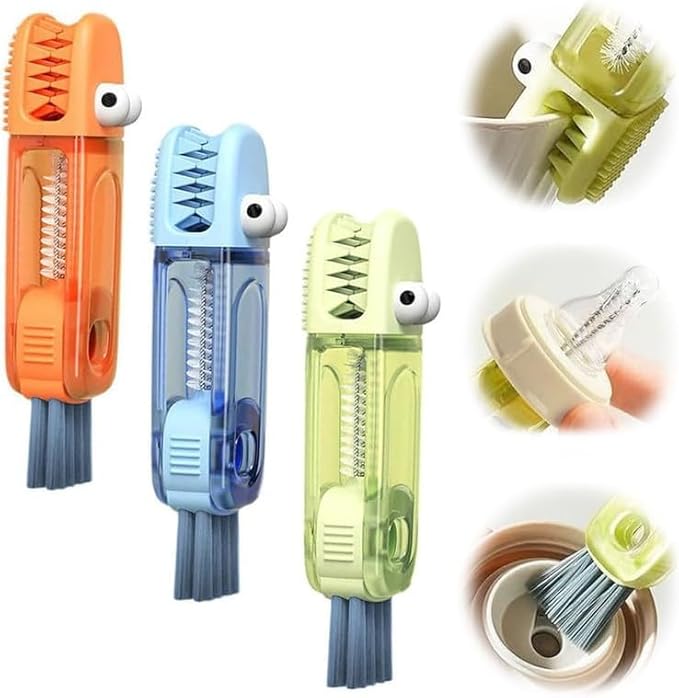 3 in 1 Cup Lid Gap Cleaning Brush Set, Multifunctional Insulation Bottle Cleaning Tools, Mutipurpose Tiny Silicone Cup Holder Cleaner, Home Kitchen Cleaning Tools