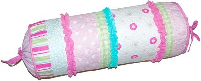 Cozy Line Home Fashions Pink Greta Pastel Polka Dot Round Bolster Pillow (Round Bolster - 1 Piece)