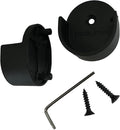Closet Rod Support Flanges with Rear Pin | Heavy Duty 32mm Clothes Pole End Sockets for Wardrobes | Matte Black | 4 Pair