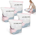 No-Pump Vacuum Storage Bags, Cube Compression Space Saver Bags, Upgrade Large Storage Compression Bags Press & Seal, For Clothes,Bedding Comforters, Blankets (4PCS, Medium)