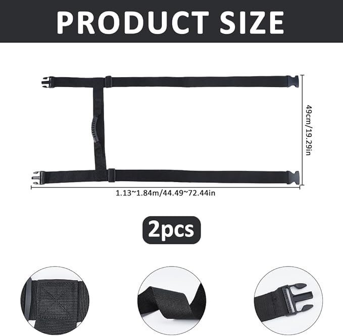 SUPERFINDINGS 2 Pack Box Carrying Strap with Handle 1.13-1.84m/44.5-72.4" Adjustable Box Handle Strap H-Shaped Style Nylon Carry Straps for Moving Storage Totes Appliances Suitcases Cylinder