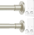 CorkLatta Nickel Shower Curtain Rod,1 Inch Diameter Stainless Steel Adjustable Spring Tension Rods 32 to 92",with Holders,Anti-Slip,Curtain Rods No Drilling(1 Pack)