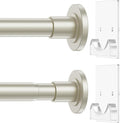CorkLatta Nickel Shower Curtain Rod,1 Inch Diameter Stainless Steel Adjustable Spring Tension Rods 32 to 68",with Holders,Anti-Slip,Curtain Rods No Drilling(1 Pack)