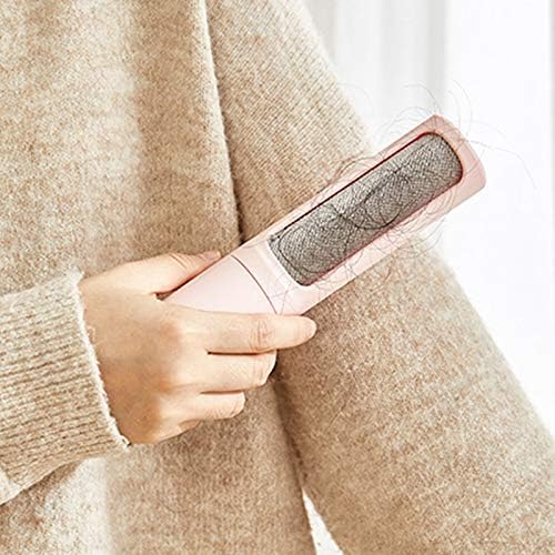 Compact Travel Lint Roller - Reusable Pet Hair Remover Tool for Furniture, Clothes, Carpet and Couches - Washable Cat and Dog Hair Removal Roller for Car Interiors, Travel and Home (Pink)