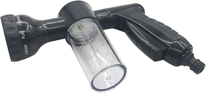 High Pressure 8 Pattern Adjustable Foam Sprayer Black with Soap Dispenser for Car Washing & Home Cleaning