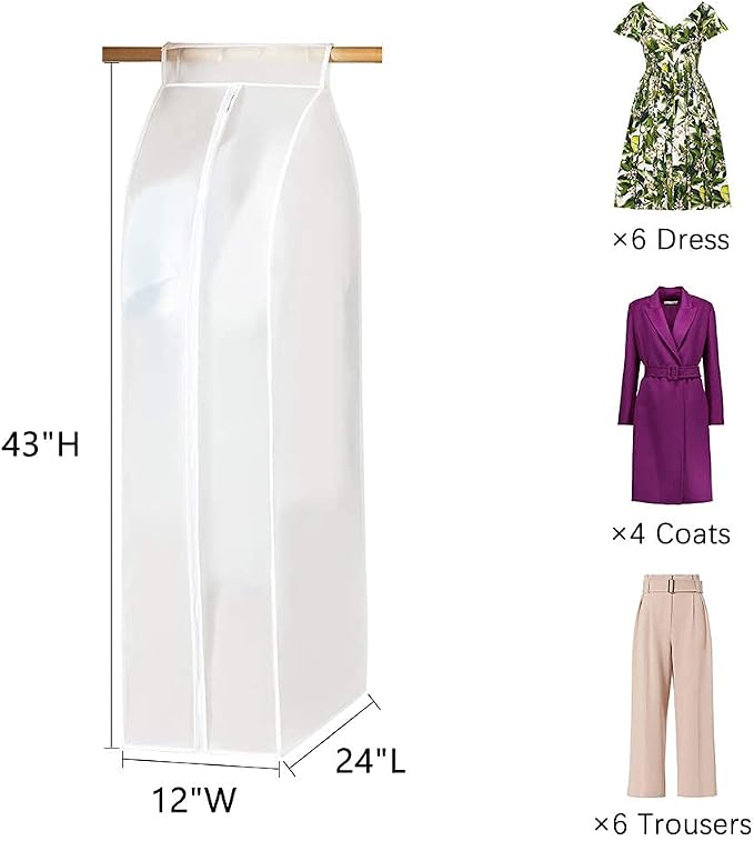 XIAKE Garment Bags M/oth-proof Dust Cover Coat Hanging Clothes Storage Bag Premium Thickened Clothing Organizer Moisture-proof Dust-proof Clothes Cover