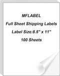 MFLABEL Full Sheet Sticker Label, Address Sticker, White Matte Label Paper, 8-1/2" x 11" Shipping Labels for Laser & Inkjet Printer (5000 Labels, 5000 Sheets)