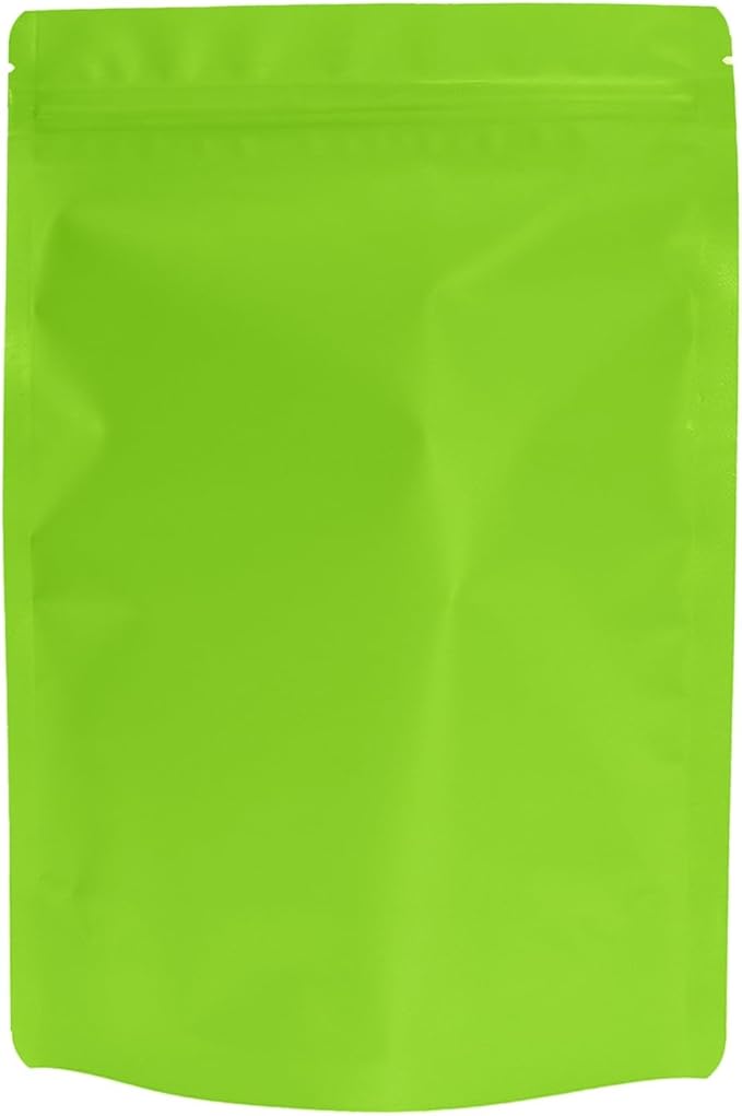 100PCS Smell Proof Resealable Pouch Bags,ULIFESTAR Aluminum Foil Flat Food Storage Bag,Sealable Pcsaging Zipper Pouches with Tear Notches for Pcsaging Lipgloss,Jewelry,etc(16*24cm/6.3*9.45",Green)