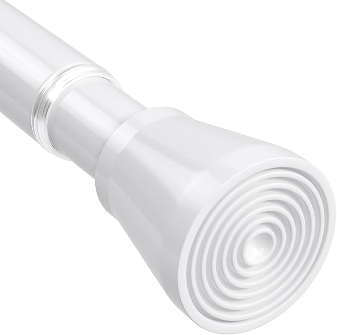 White Tension Curtain Rod for Windows 28 to 48 Inch,7/8"Small Shower Curtain Rod for Bathroom,Pressure Spring Tension Curtain Rod No Drilling for Closet Doorway Kitchen