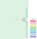Forvencer Accordion File Organizer, Letter Size, 5 Pocket Expanding File Folder, Cute File Folder with Labels, Portable File Organizer for School Office Supplies, Folders for Documents, Light Green