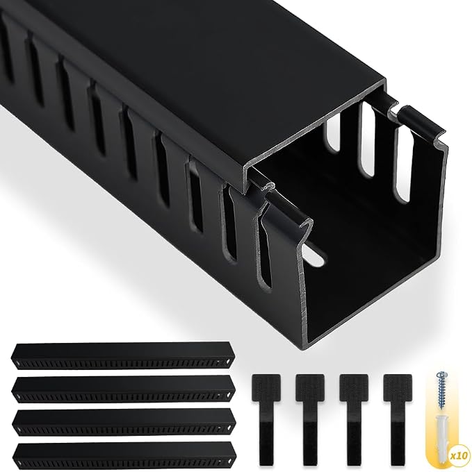 Cable Raceway, 95" Open Slot Cable Management Kit 4PCS 23.6" X 1.97" X 2.4"