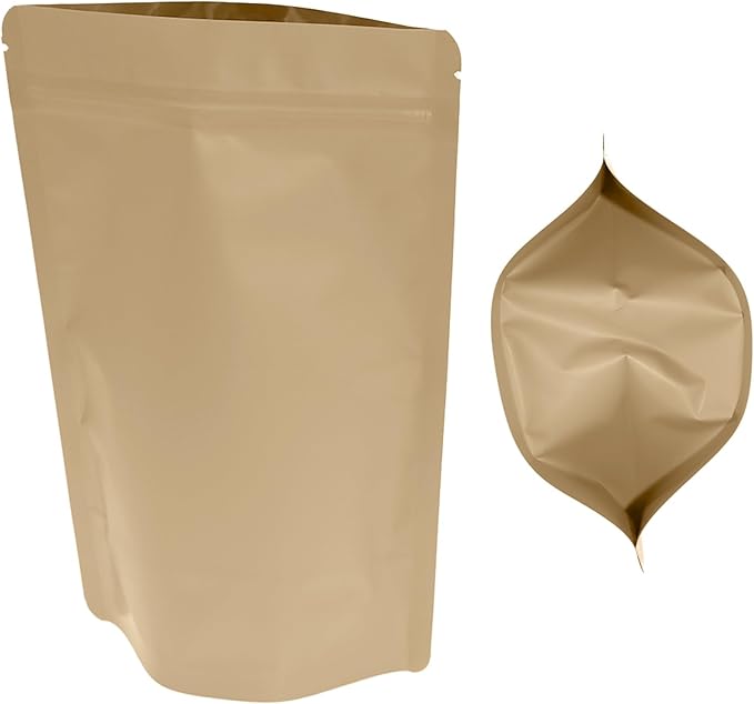100PCS Smell Proof Resealable Pouch Bags,ULIFESTAR Aluminum Foil Flat Food Storage Bag,Sealable Pcsaging Zipper Pouches with Tear Notches for Pcsaging Lipgloss,Jewelry,etc(14*20cm/5.51*7.87",Gold)