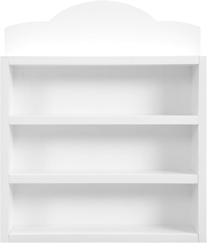 Chunful Vintage Spice Jar Wooden Rack White Scalloped Top Spice Shelf for 24 Jars, Village Style Wall Mounting Kitchen Storage Decorative Hanging Display Rack, Shelf Only(17 x 14.5 Inches)