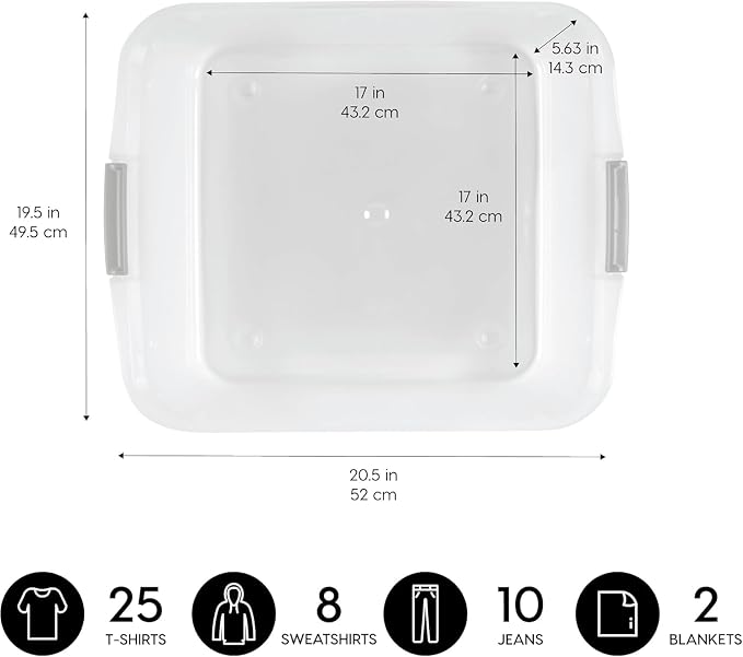IRIS USA 3-Pack, 33 Qt. Under Bed Storage Bin with Lids, Clear | Store seasonal clothing, shoes, blankets, linens and household essentials neatly under beds to maximize storage space