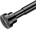 Spring Tension Rod Adjustable 33 to 45 inch Small Curtian Rod No Drilling Black Tension Rod 5/8" Non-Slip Expandable Pressure Spring Loaded Curtain Tension Rod for Windows, Doors, Closet