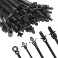 Armpow 330 PCS Automotive Installation Black Push Mount Cable Zip Ties Assorted Sizes, Heavy Duty Self-Locking UV Resistant Wire Ties - For Indoor Wire Bundling, Construction, Automotive